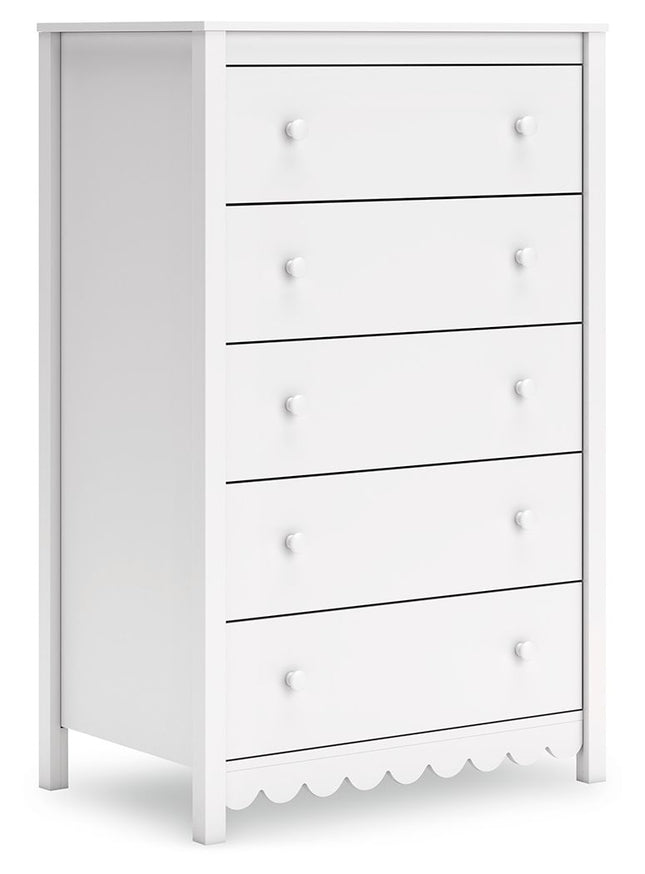 Hallityn - White - Five Drawer Chest - Tony's Home Furnishings