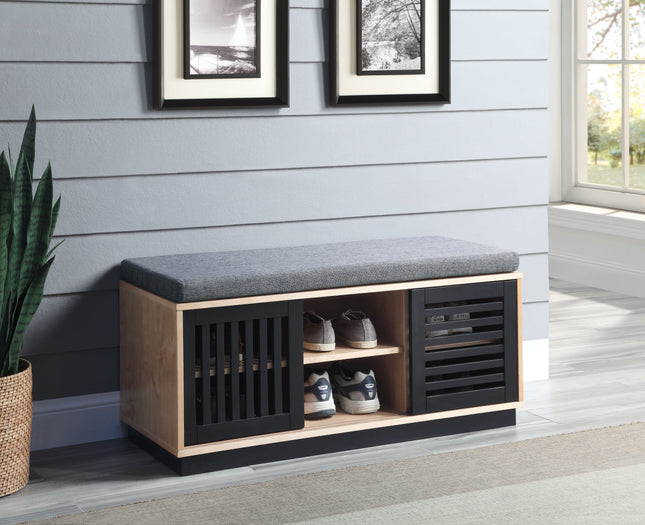 Gamaliel - Bench - Oak & Espresso Finish - Tony's Home Furnishings