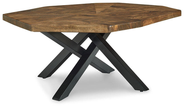 Haileeton - Brown / Black - Oval Cocktail Table Signature Design by Ashley® 