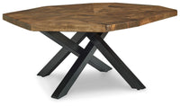 Thumbnail for Haileeton - Brown / Black - Oval Cocktail Table Tony's Home Furnishings Furniture. Beds. Dressers. Sofas.