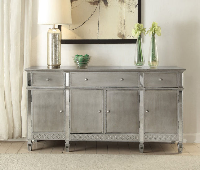 Kacela - Server - Mirrored & Antique Silver Finish - Tony's Home Furnishings