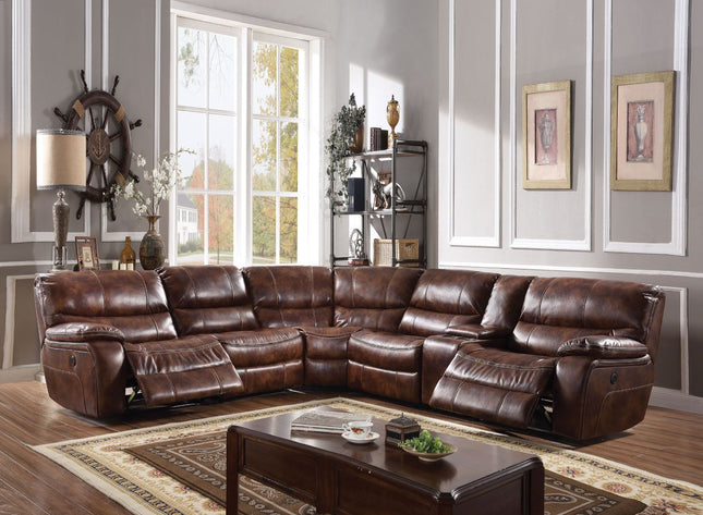 Brax - Sectional Sofa - 2-Tone Brown Leather-Gel - Tony's Home Furnishings