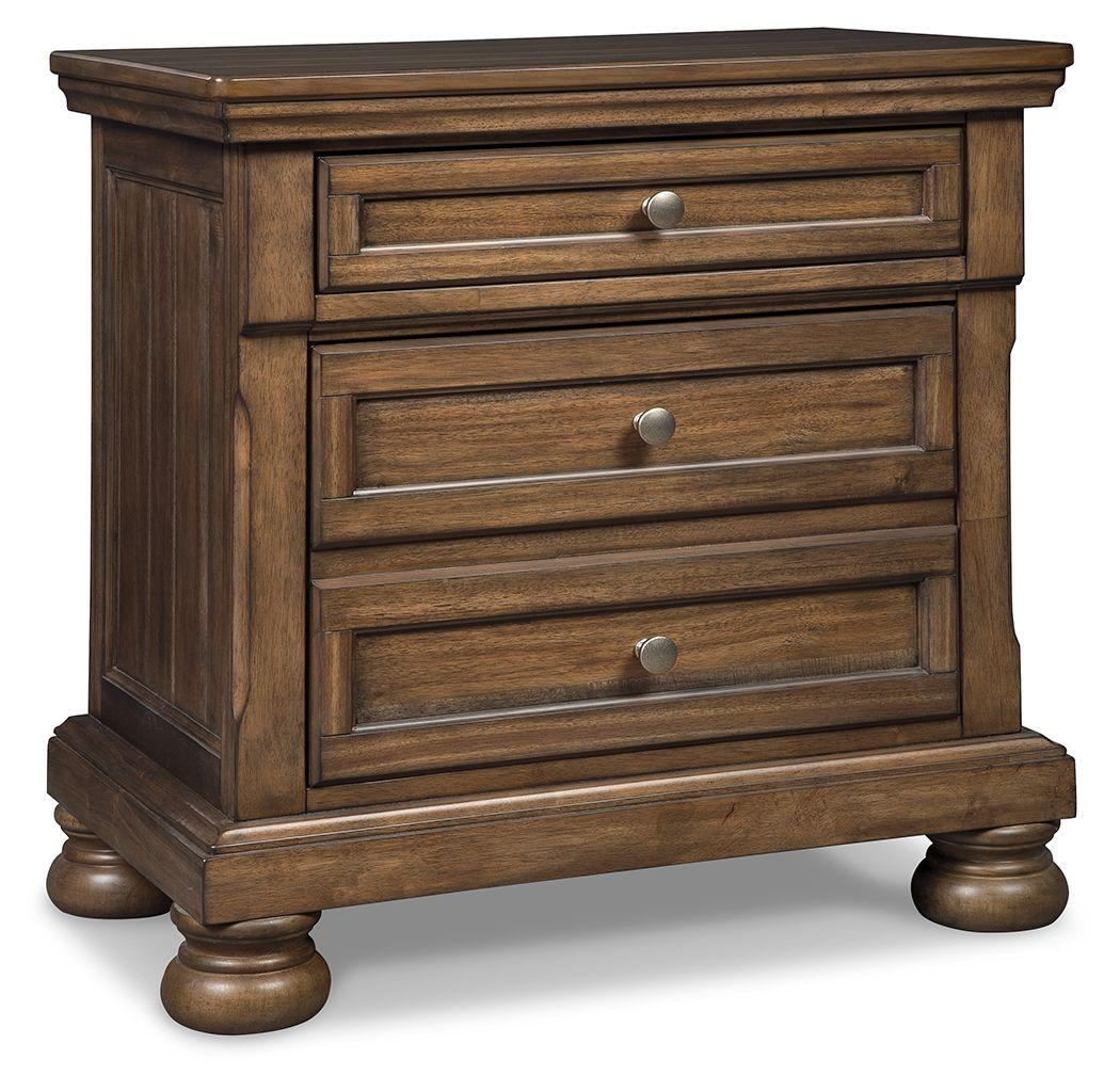 Flynnter - Medium Brown - Two Drawer Night Stand Tony's Home Furnishings Furniture. Beds. Dressers. Sofas.