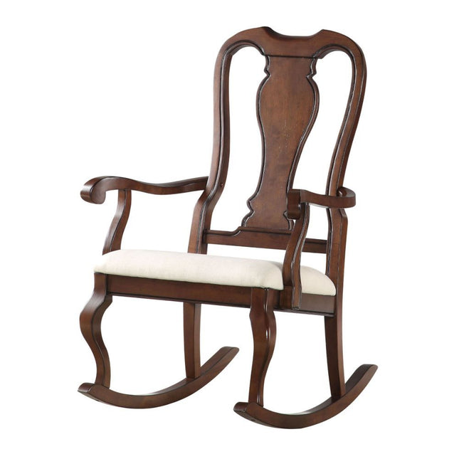 Sheim - Rocking Chair - Beige Fabric & Cherry - Tony's Home Furnishings