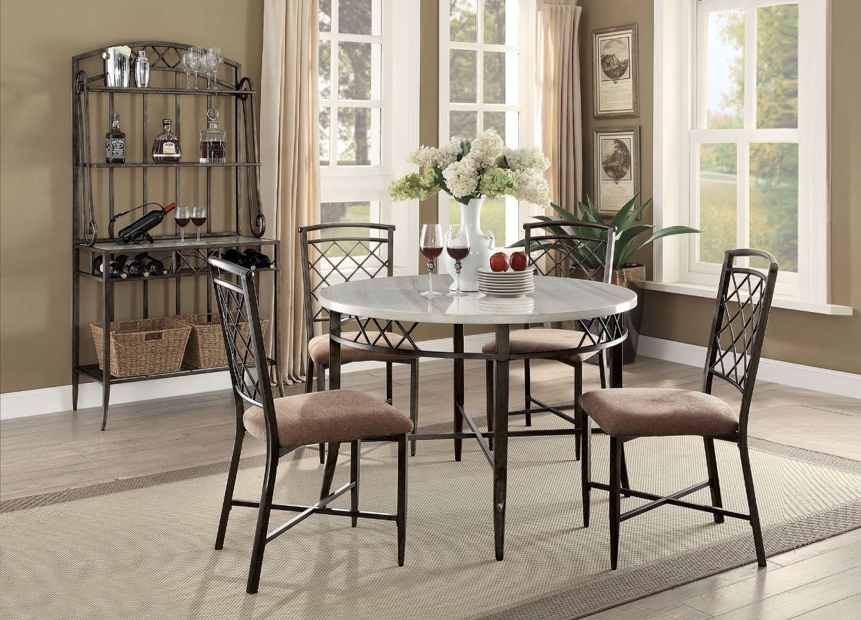 Aldric - Dining Table - Faux Marble & Antique - Tony's Home Furnishings