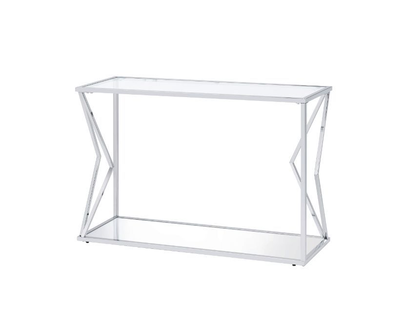 Virtue - Accent Table - Clear Glass & Chrome Finish - Tony's Home Furnishings