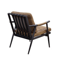 Thumbnail for Anzan - Accent Chair - Berham Chestnut Top Grain Leather & Matt Iron Finish - Tony's Home Furnishings