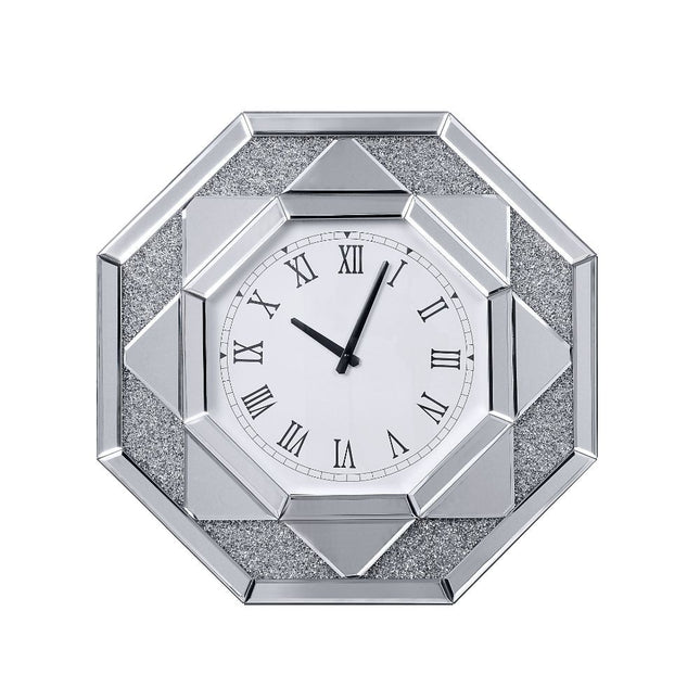 Maita - Wall Clock - Mirrored & Faux Gems - Tony's Home Furnishings