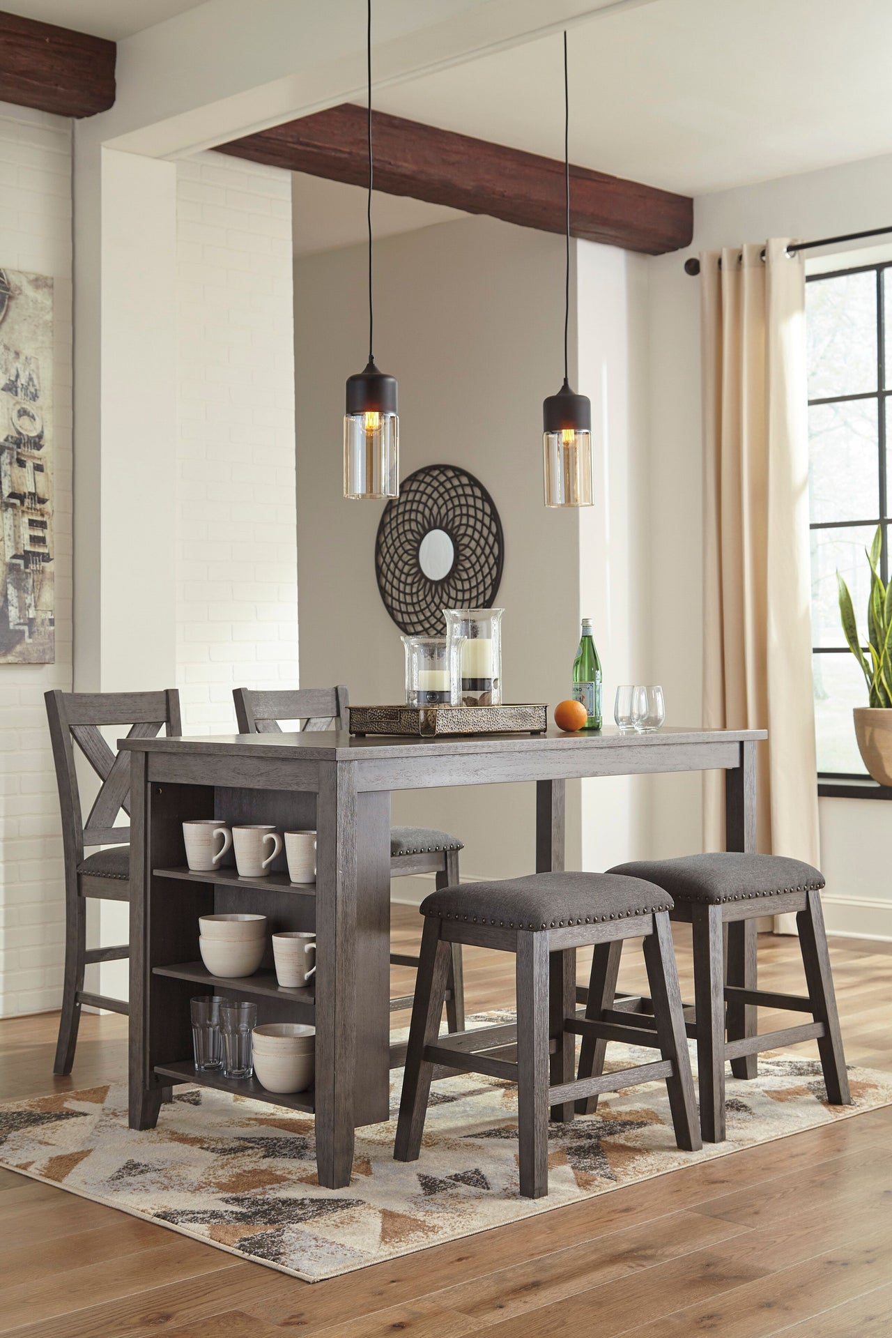 Caitbrook - Rectangular Counter Table Set - Tony's Home Furnishings