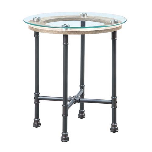 Brantley - End Table - Clear Glass & Sandy Gray Finish - Tony's Home Furnishings