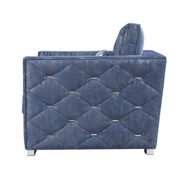 Emilia - Chair - 2-Tone Blue Fabric - Tony's Home Furnishings