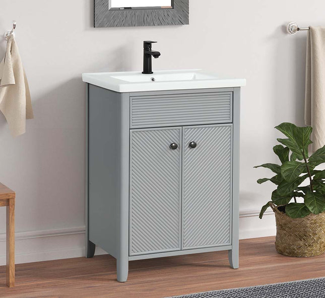 Eirlys - Sink Cabinet - Gray Finish - Tony's Home Furnishings