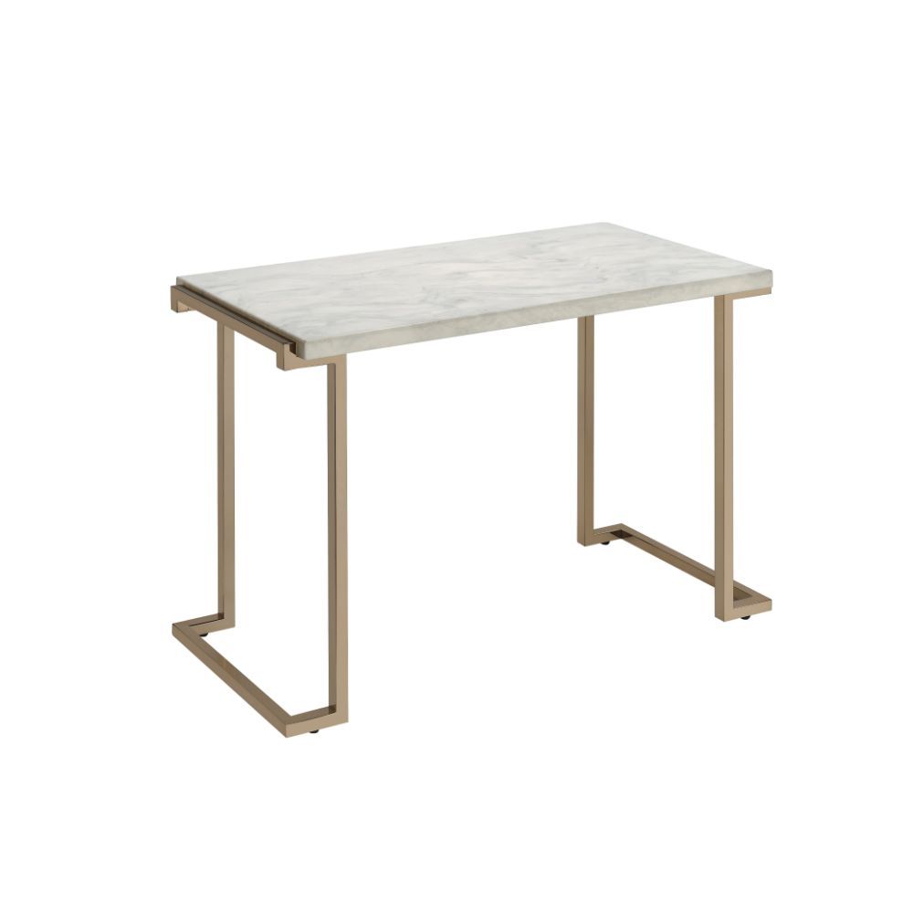 Boice II - Accent Table - Faux Marble & Champagne - Tony's Home Furnishings