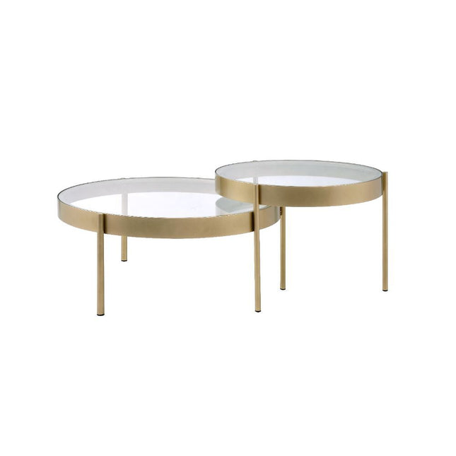 Andover - Coffee Table - Clear Glass & Gold - Tony's Home Furnishings