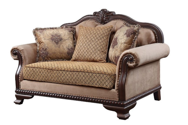 Chateau De Ville - Loveseat - Fabric & Espresso Finish - Tony's Home Furnishings