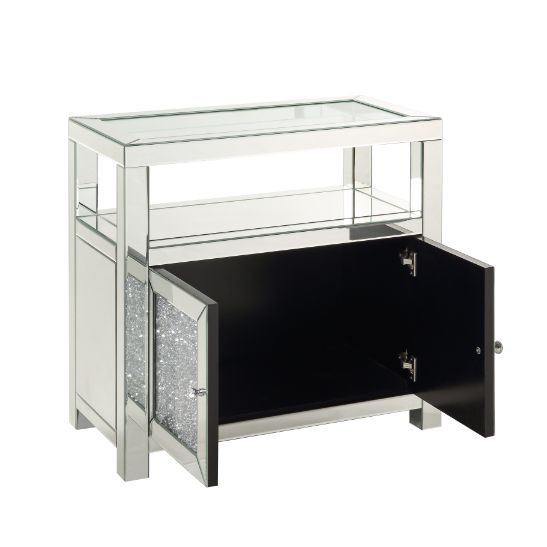 Noralie - Cabinet - Clear Glass, Mirroed & Faux Diamonds - Tony's Home Furnishings