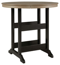 Thumbnail for Fairen Trail - Black / Driftwood - Round Bar Table W/Umb Opt - Tony's Home Furnishings