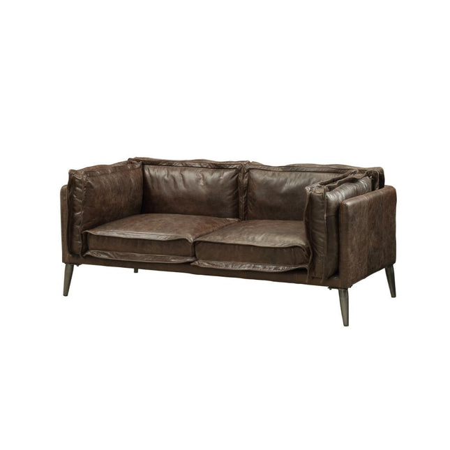 Porchester - Loveseat - Distress Chocolate Top Grain Leather - Tony's Home Furnishings