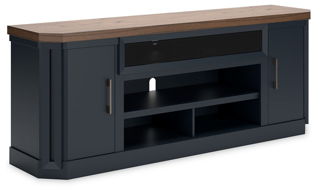 Landocken - Brown / Blue - Xl TV Stand W/Fireplace Option Signature Design by Ashley® 