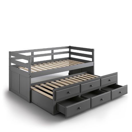 Darcie - Captain Bed - Gray Finish - Tony's Home Furnishings