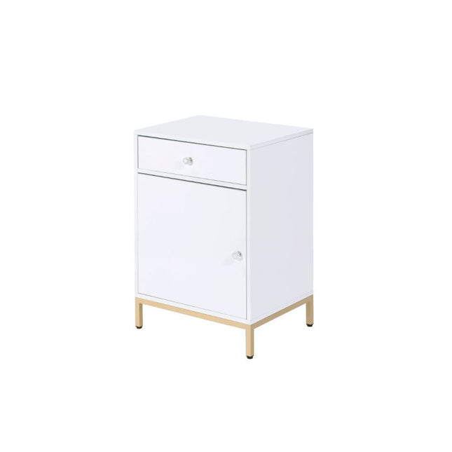 Ottey - Cabinet - White High Gloss & Gold - Tony's Home Furnishings