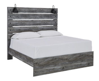 Baystorm - Gray - Queen Panel Headboard With Sconce Lights Tony's Home Furnishings Furniture. Beds. Dressers. Sofas.