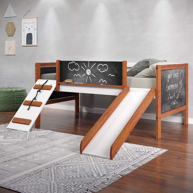 Aurea - Twin Loft Bed - Cherry Oak & White Finish - Tony's Home Furnishings