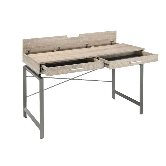 Yaseen - Desk - Natural & Nickel - Tony's Home Furnishings