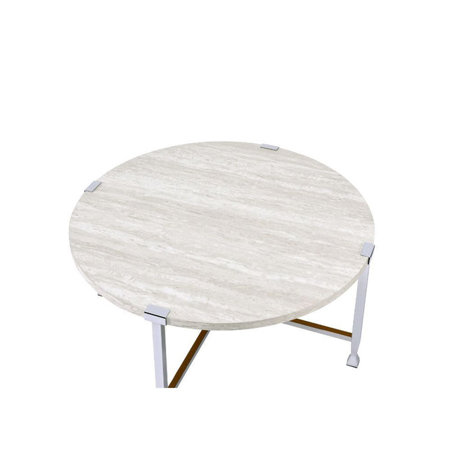 Brecon - Coffee Table - White Oak & Chrome - Tony's Home Furnishings