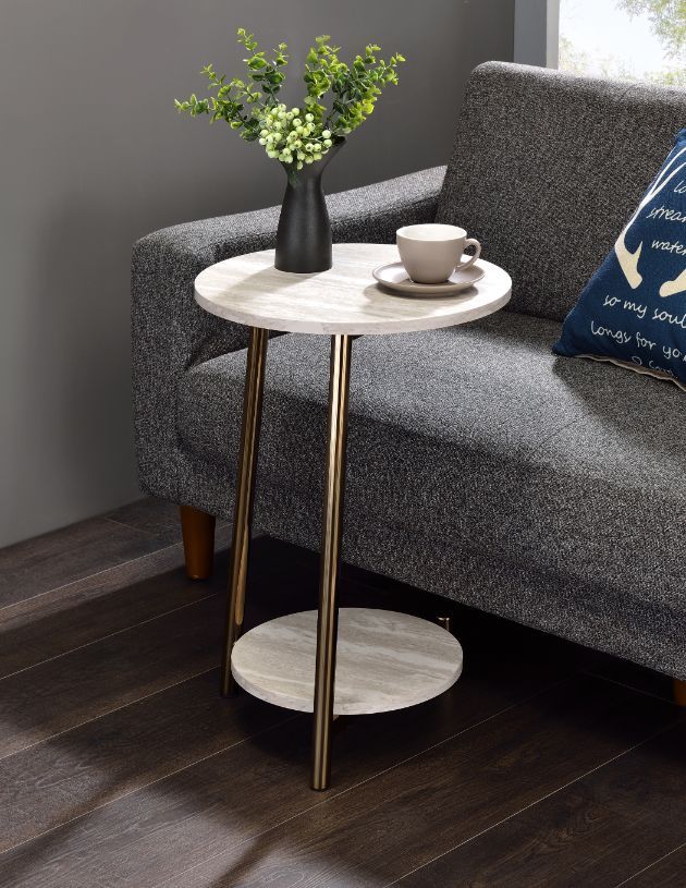 Snare - Accent Table - Natural & Champagne Finish - Tony's Home Furnishings