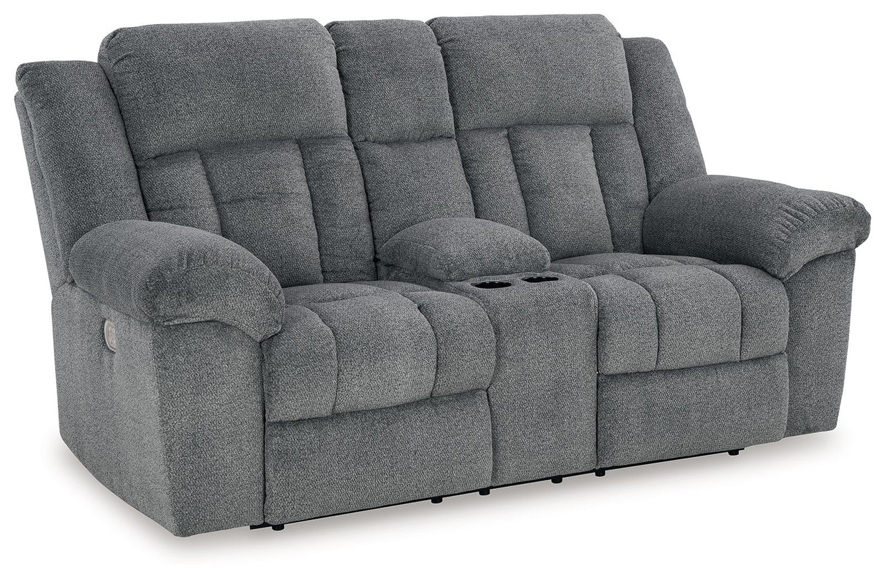 Tip-off - Power Reclining Loveseat With Console / Adj Headrest - Tony's Home Furnishings