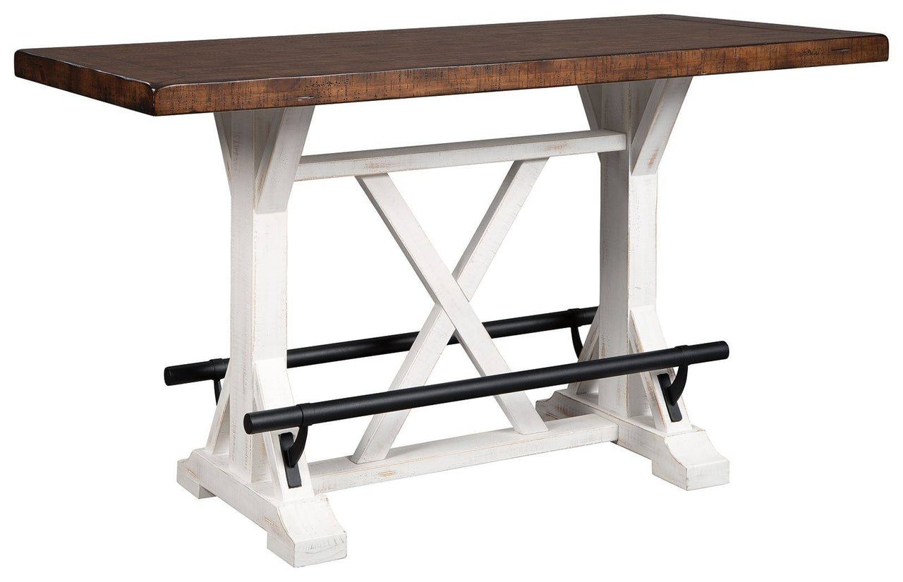 Valebeck - White / Brown - Rect Dining Room Counter Table - Tony's Home Furnishings