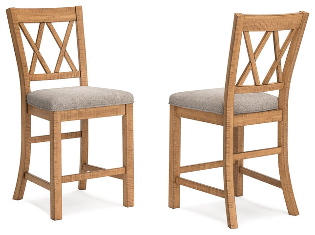 Havonplane - Brown - Upholstered Barstool (Set of 2) - Tony's Home Furnishings