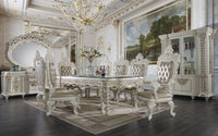 Vanaheim - Side Chair (Set of 2) - Beige PU & Antique White Finish - Tony's Home Furnishings