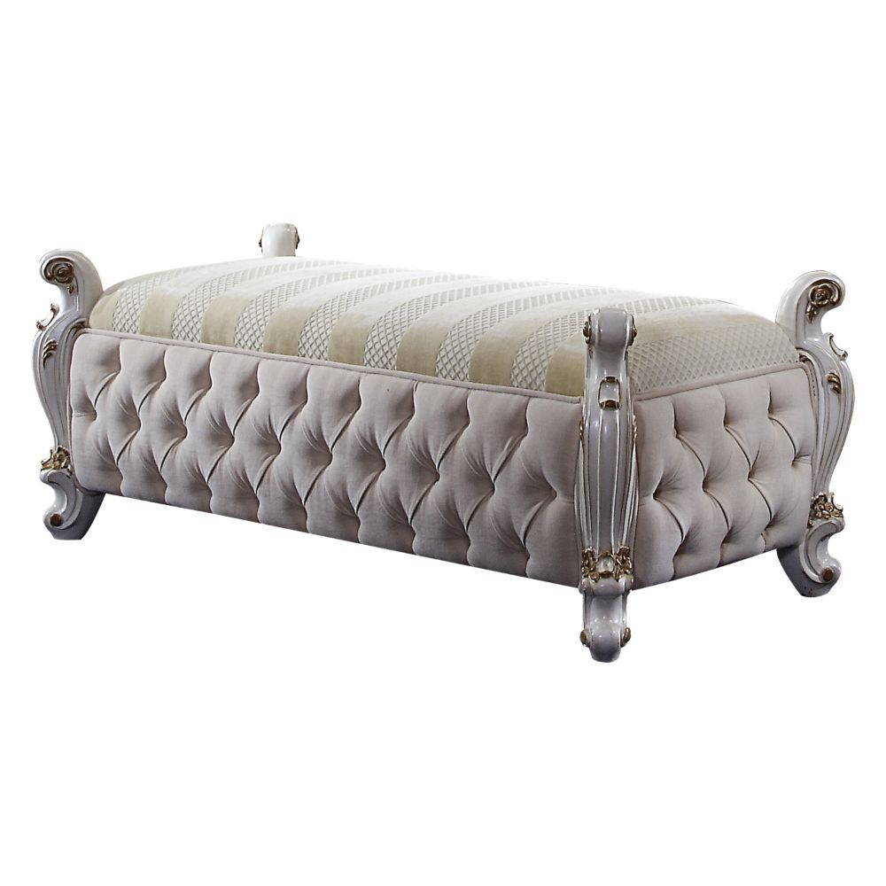 Picardy - Bench - Fabric & Antique Pearl - Tony's Home Furnishings