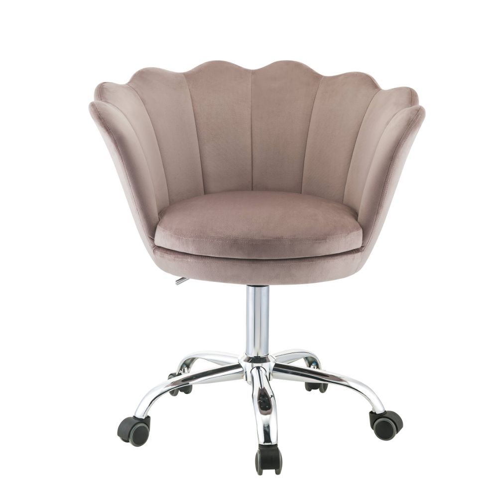 Micco - Office Chair - Rose Quartz Velvet & Chrome - Tony's Home Furnishings