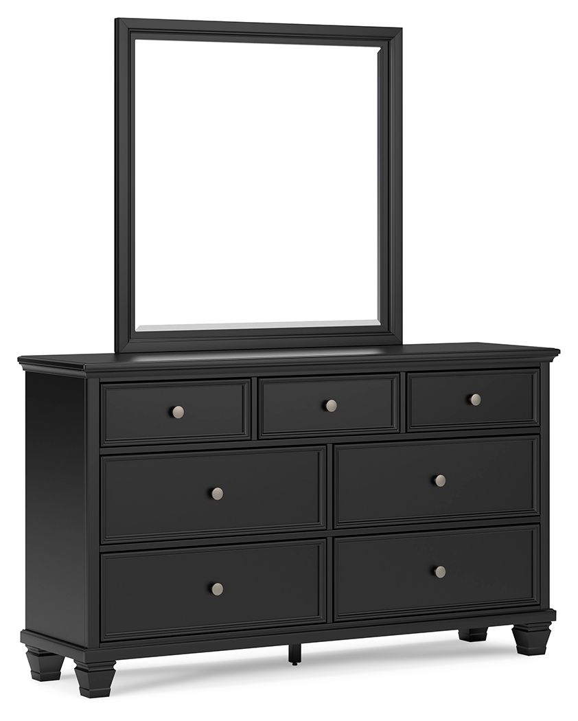 Lanolee - Black - Dresser And Mirror Tony's Home Furnishings Furniture. Beds. Dressers. Sofas.