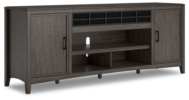 Montillan - Grayish Brown - Xl TV Stand With Fireplace Option Signature Design by Ashley® 