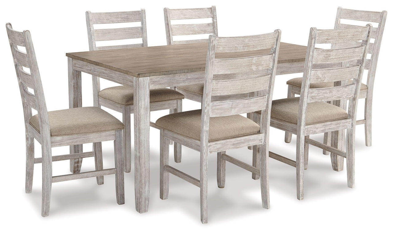 Skempton - White - Dining Room Table Set (Set of 7) Tony's Home Furnishings Furniture. Beds. Dressers. Sofas.