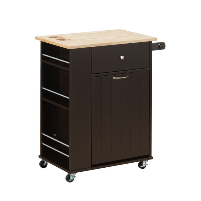 Zina - Kitchen Cart - Natural & Wenge - Tony's Home Furnishings