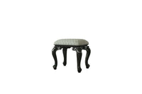 Thumbnail for House - Delphine - Stool - Two Tone Ivory Fabric & Charcoal Finish - Tony's Home Furnishings