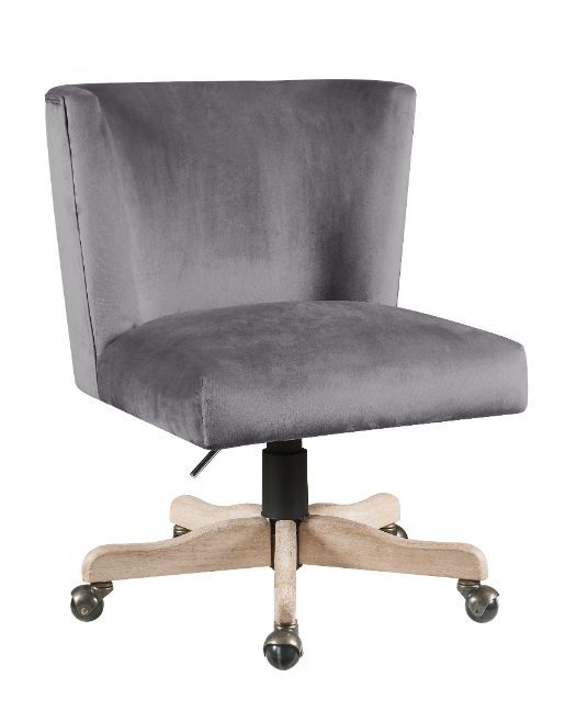 Cliasca - Office Chair - Gray Velvet - Tony's Home Furnishings