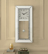 Thumbnail for Lotus - Wall Clock - Mirrored & Faux Crystal Diamonds - Tony's Home Furnishings