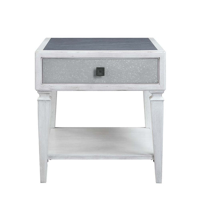 Katia - End Table - Rustic Gray & Weathered White Finish - Tony's Home Furnishings