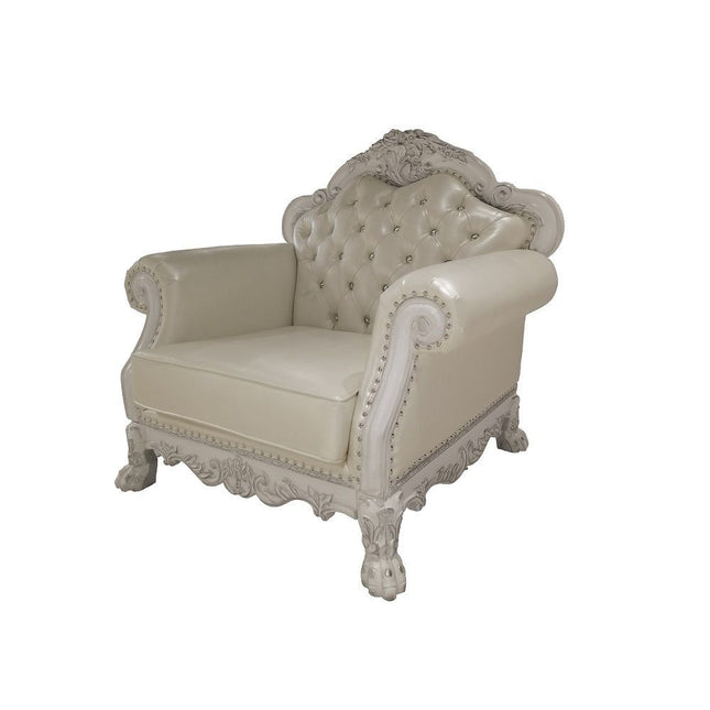 Dresden Chair - PU & Bone White Finish - Tony's Home Furnishings