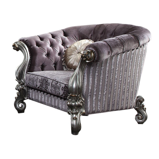 Versailles - Chair - Velvet & Antique Platinum - 39" - Tony's Home Furnishings