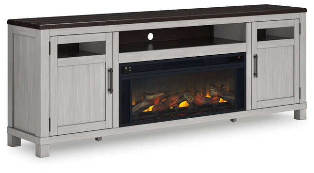 Darborn - Gray / Brown - 88" TV Stand With Electric Infrared Fireplace Insert - Tony's Home Furnishings