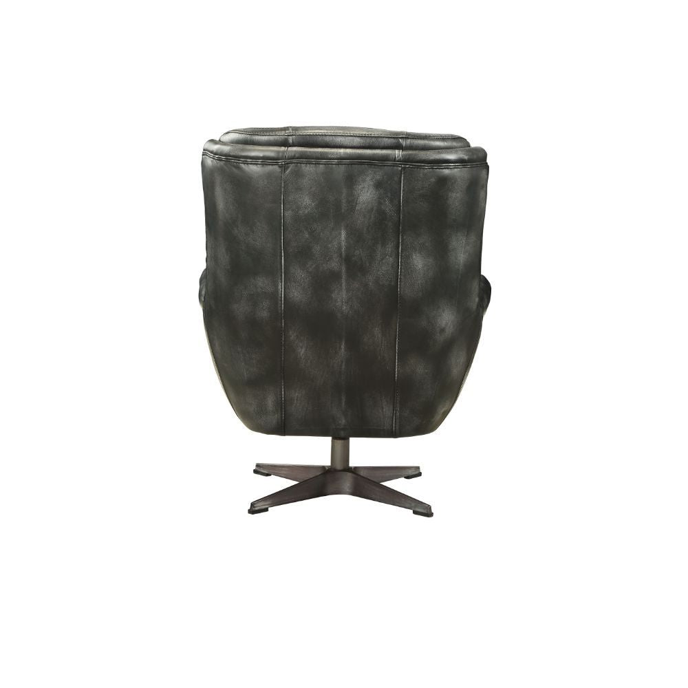 Asotin - Accent Chair - Vintage Black Top Grain Leather - Tony's Home Furnishings