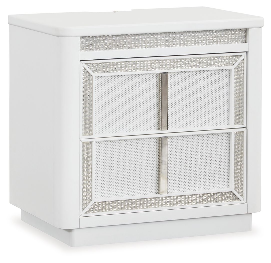 Chalanna - White - Two Drawer Night Stand - Tony's Home Furnishings