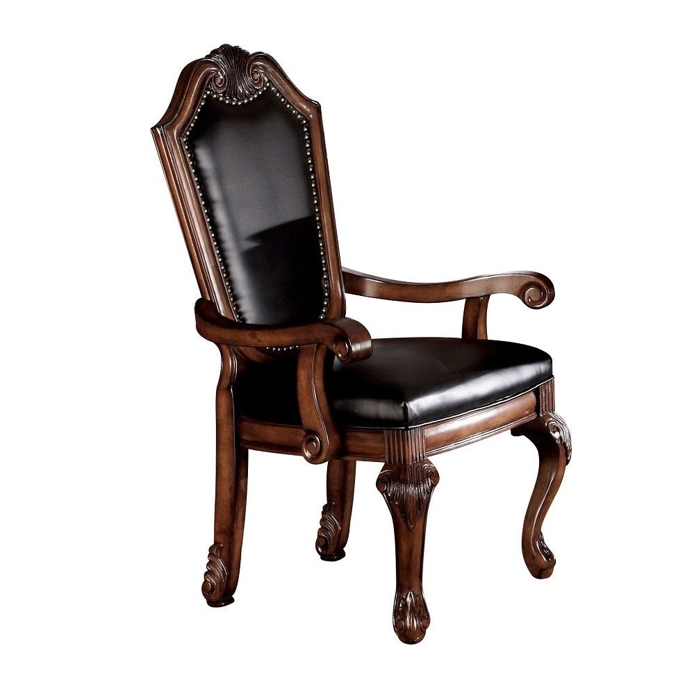 Chateau De Ville - Chair (Set of 2) - Black PU & Cherry - Tony's Home Furnishings
